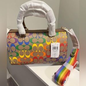Brand new Coach rainbow signature rowan leather bag